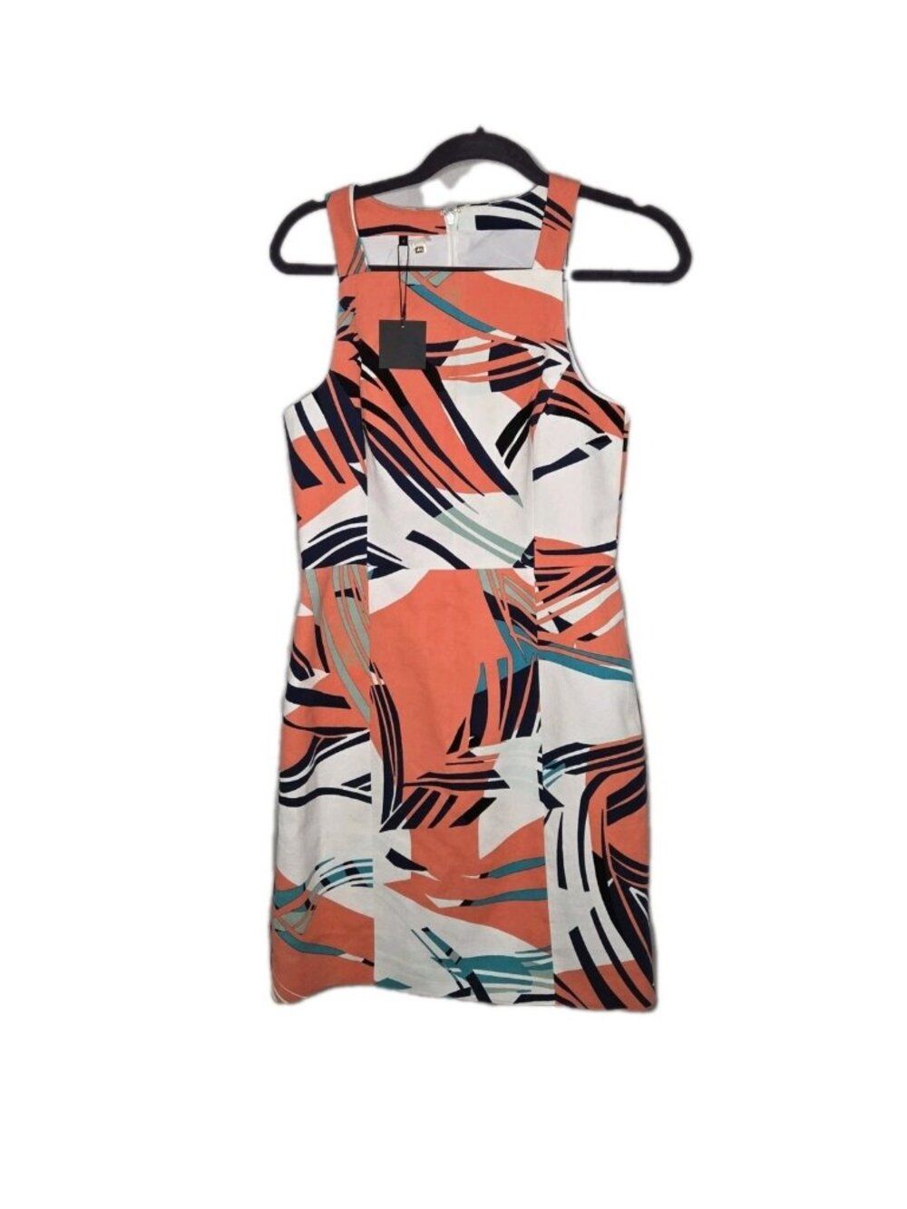 4 Collective MultiColor Bold Print Shift Dress Size 8 Sleeveless Back Zip NWT